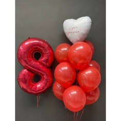 Набор шаров с гелием №348 С цифрой 8, 9 шт No Brand