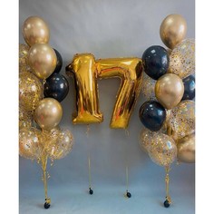 Набор шаров с гелием 388 - с цифрами 17 No Brand