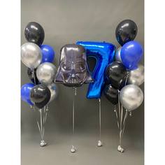 Набор шаров с гелием 379 - с цифрой 7 звездные воины No Brand