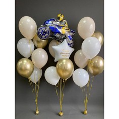 Набор шаров с гелием 279 - с днем рождения байк No Brand