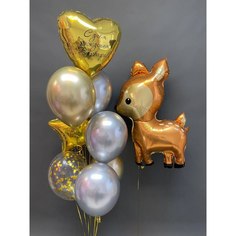 Набор шаров с гелием 423 Олень, 6 шт No Brand