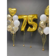 Набор шаров с гелием №346 С цифрами 75 юбилей, 16 шт No Brand