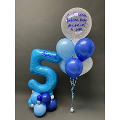 Набор шаров с гелием 385 - с цифрой 5 No Brand