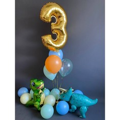Набор шаров с гелием 364 - с цифрой 3, аэродизайн No Brand