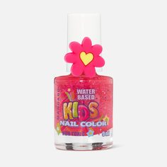 Лак для ногтей Manoard Pink Glitter Ring детский, с кольцом, розовый с блёстками, 9 мл