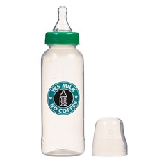 Бутылочка для кормления Mum&Baby Yes milk, 250 мл, от 0 мес, цилиндр, цвет зеленый