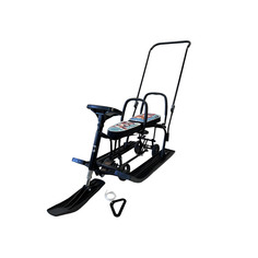 Снегокат Барс 507 TWINS BABY Wheel для двоих Лисенок 8545 черный Bars
