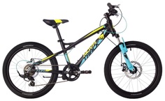 Novatrack Детский велосипед Novatrack Tornado Disc 20" (2024), чёрный, синий, желтый