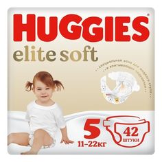 Подгузники Huggies Elite Soft 5 (12-22 кг) 42 шт