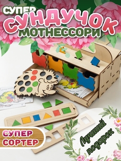 Сортер Игрушки Пеструшки Умный сундучок Монтессори