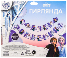 Гирлянда на люверсах С Днем рождения!, 235 см, Холодное сердце Disney