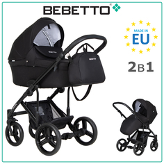 Коляска 2 в 1 Bebetto Magnum LIGHT 05, черный, рама черная