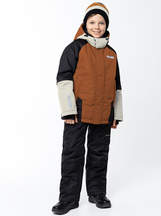 Комплект верхней одежды детский NIKASTYLE 7з7524, кэмел/черный, 164