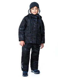 Комплект верхней одежды детский NIKASTYLE 7з5924, черный/бирюза, 122