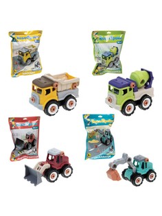 Конструктор 1TOY пластиковый Новостройка ассорти 4 вида 32-36 элементов 16 наборов