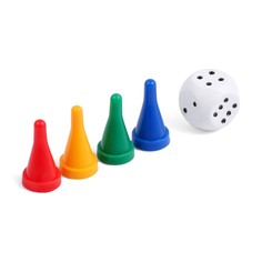 Набор для настольных игр: кубик 1.5х1.5 см конусные фишки, 1.2х2.3 см Гелий