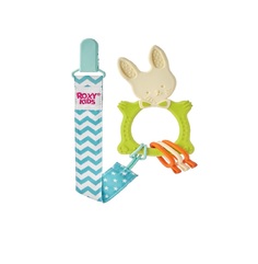 Универсальный прорезыватель ROXY-KIDS BUNNY с держателем, зелёный