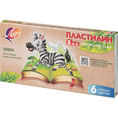 Пластилин Луч ZOO 6 цв.(длинный брусок 15гр.), 30С 1810-08, (4шт.)