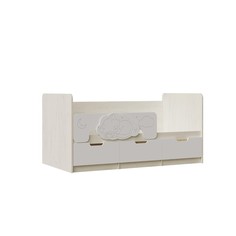 Кровать Юниор-4 с/м 1600x800, 1636х850х800, Шарли Белый/Дуб Крафт Белый No Brand