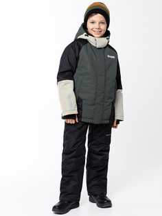 Комплект верхней одежды детский NIKASTYLE 7з7524, мох/черный, 158