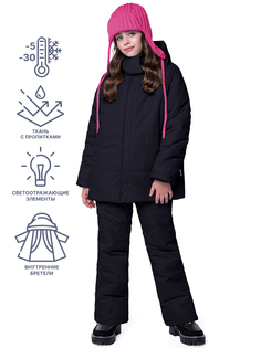 Комплект верхней одежды детский NIKASTYLE 7з8624, черный, 164