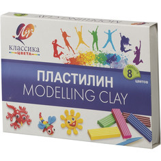 Пластилин Луч Классика 8цв 160гр со стеком, (3шт.)