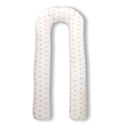 Наволочка Body Pillow на подушку для беременных формы U 140x70 см, короны серо-белые