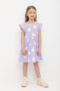 Платье детское CROCKID М 3547-1, пастельно-лиловый, цветы, 128
