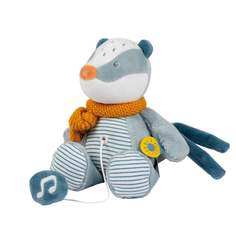 Игрушка мягкая Nattou Musical Soft toy MINI FELIX & LEO Барсук музыкальный 595063 (167865)