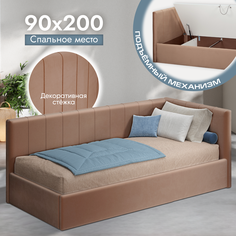 Детская односпальная кровать от 3 лет AMI MEBEL Порту 90х200 см с ящиком,светло-коричневый