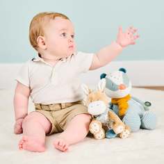 Игрушка мягкая Nattou Musical Soft toy MINI FELIX & LEO Ослик музыкальный 595070 (167866)