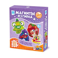 Набор для творчества Фантазёр магниты из гипса 4 в 1 Монстрики Нямнямки 707715ФН Фантазер