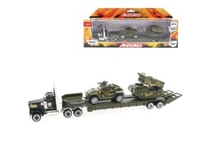 металл игрушка машинка Motorro Трейлер 200696289, с 2 игрушка машинками военной техники