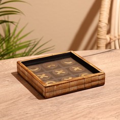 Игра настольная Крестики-нолики 16х16 см, полирезин, кость No Brand