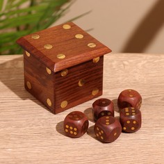 Игра настольная Кубики 7,5х7,5х6 см, дерево шишам No Brand