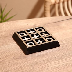 Игра настольная Крестики-нолики 13х13 см, манговое дерево, сталь No Brand