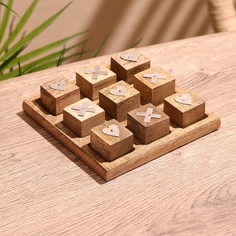 Игра настольная Крестики-нолики 12х12х3 см, манговое дерево No Brand