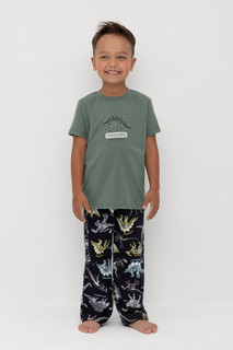 Пижама детская CROCKID TR 588, зеленый,черный, 134, 1 шт