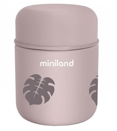 Детский термос Miniland для еды и жидкостей Terra Thermos Mini, бежевый-листья, 280 мл