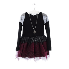 Платье детское Monster High MHA-272, черный-бордовый, 122
