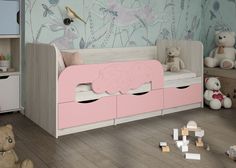 Кровать детская Raus 3D эксклюзив розовый