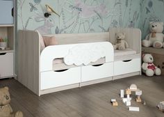 Кровать детская Raus 3D эксклюзив белый