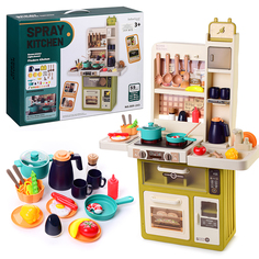 Игровой набор кухня 889-243 Давай играть (свет, звук) 55 предметов, в коробке Oubaoloon