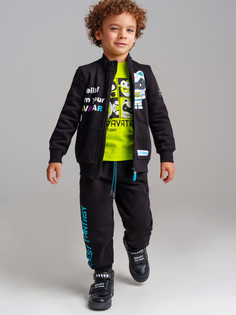 Брюки детские PlayToday 32412120, черный, 98