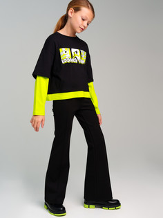 Брюки детские PlayToday 32421810, черный, 152