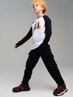 Брюки детские PlayToday 32411065, черный, 146