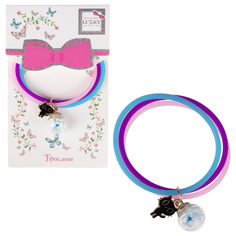 Детский браслет Lukky Fashion cиликон с 2 подвесками Black Kitty