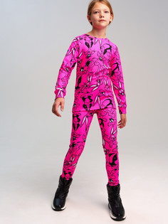 Термобелье детское комплект PlayToday 32441031, розовый, черный, белый, 134