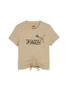 Футболка Puma Ess+Animal Knotted Tee G, коричневый, 128