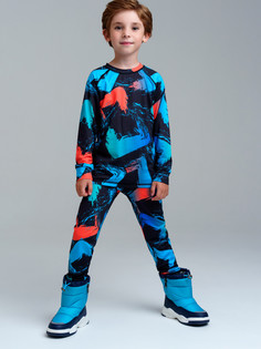 Термобелье детское комплект PlayToday 32412263, черный, синий, красный, 122